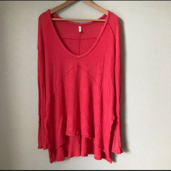 Free People NWOT Sunset Park Drippy Thermal Tunic Top - Picture 3 of 5